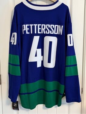 BNWT Authentic Fanatics Vancouver Canucks Elias Pettersson Stick Jersey Size 3XL